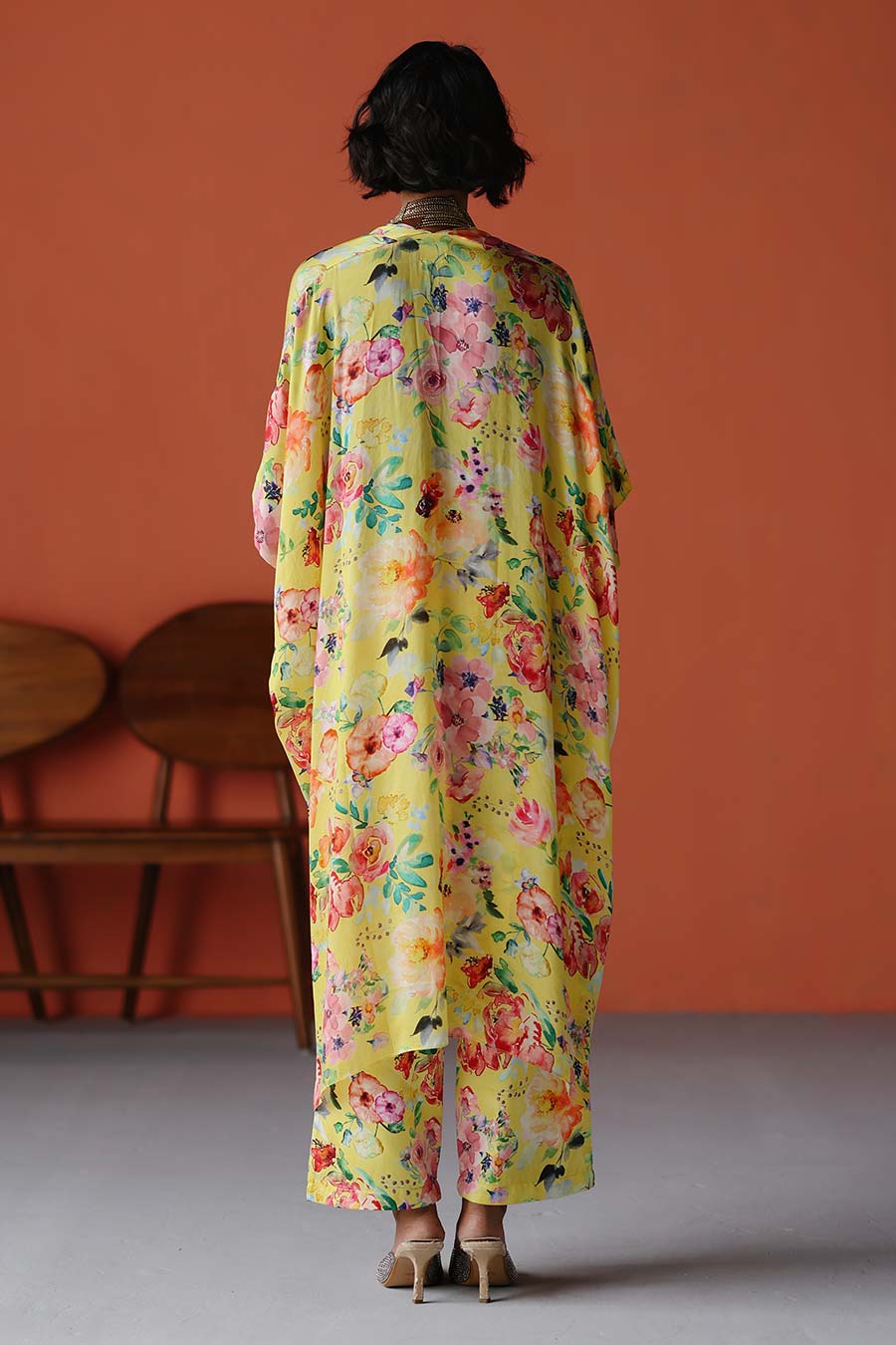 Yellow Printed Luna Kaftan Shirt & Pant Co-Ord Set