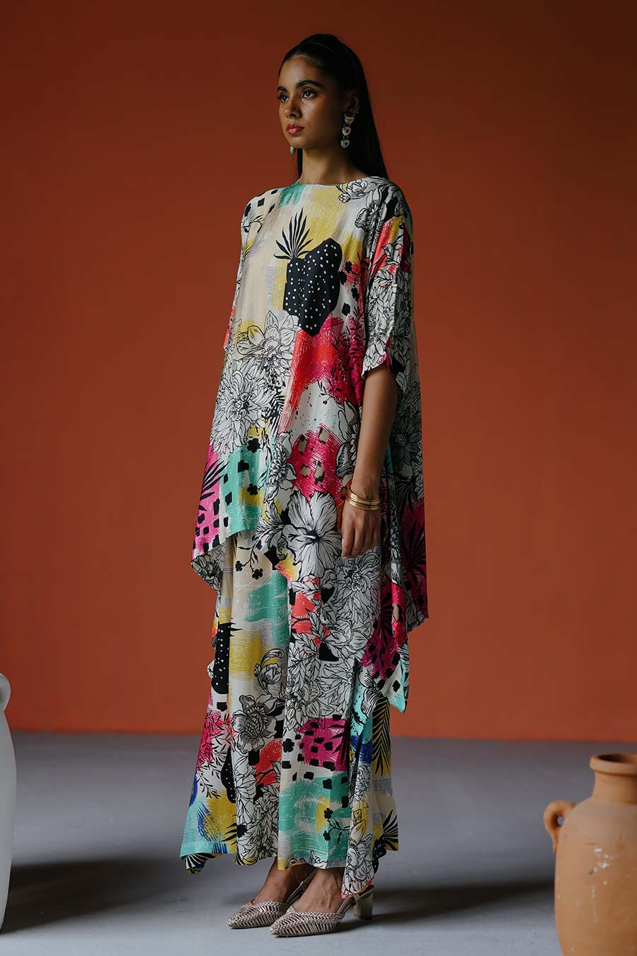 Ivory Printed Mayan Tunic & Pant Co-Ord Set
