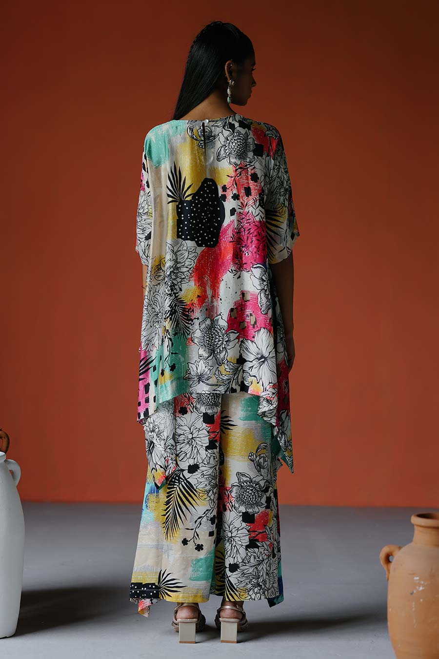 Ivory Printed Mayan Tunic & Pant Co-Ord Set