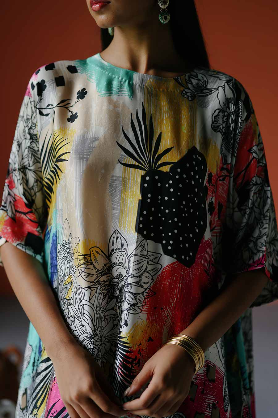 Ivory Printed Mayan Tunic & Pant Co-Ord Set