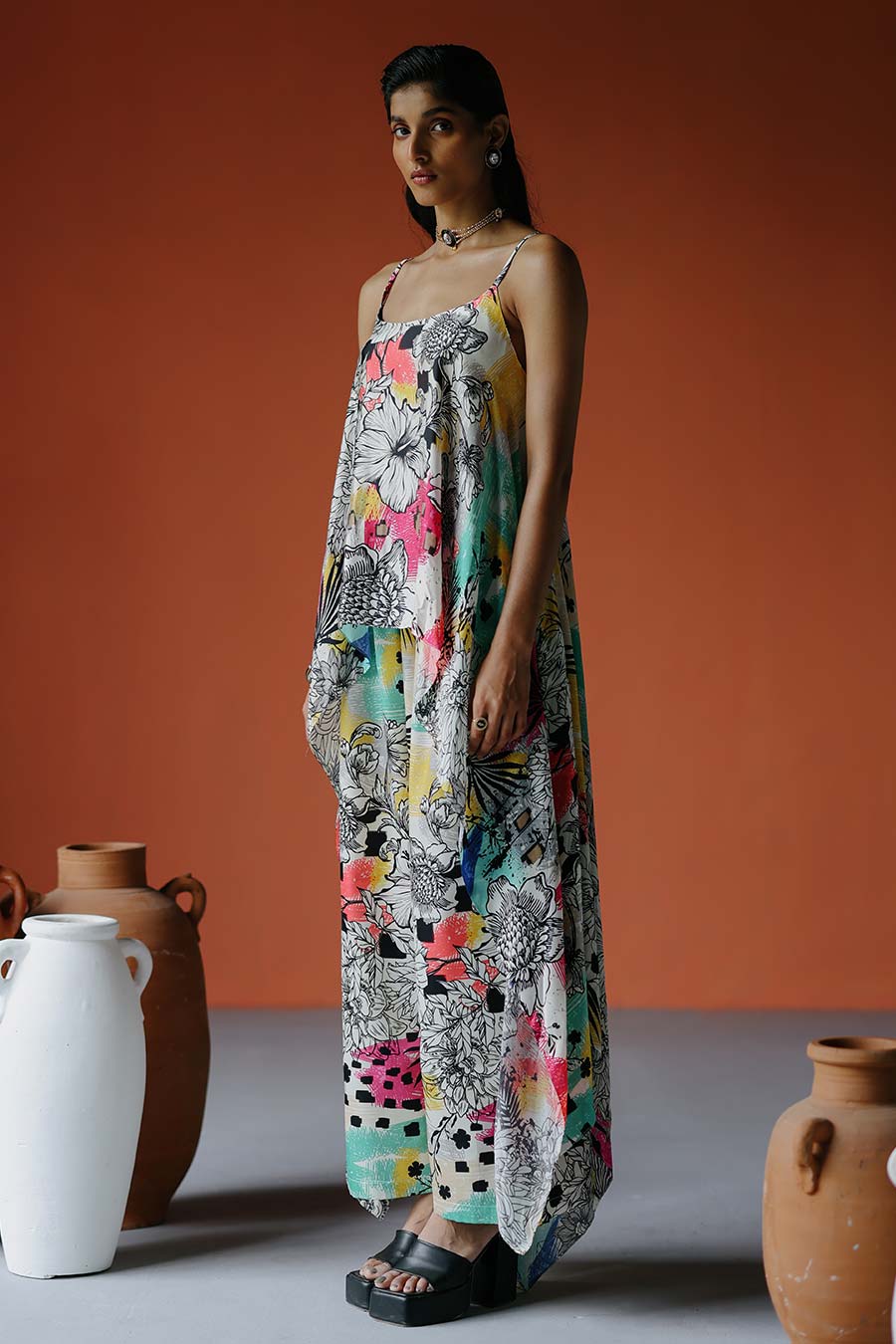 Ivory Printed Zuri Top & Pant Co-Ord Set