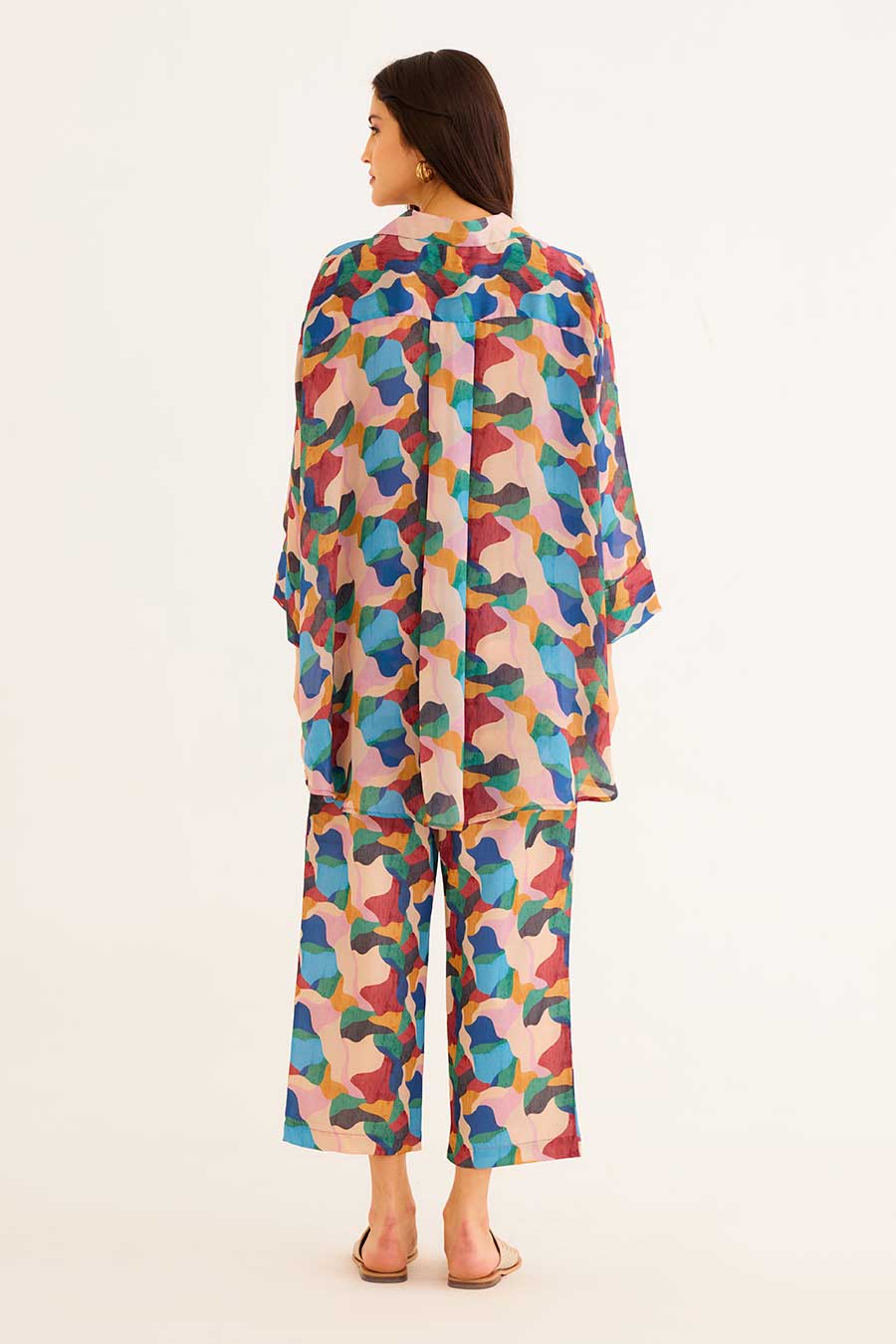 Abstract Print MJ Shirt & Pant Co-Ord Set