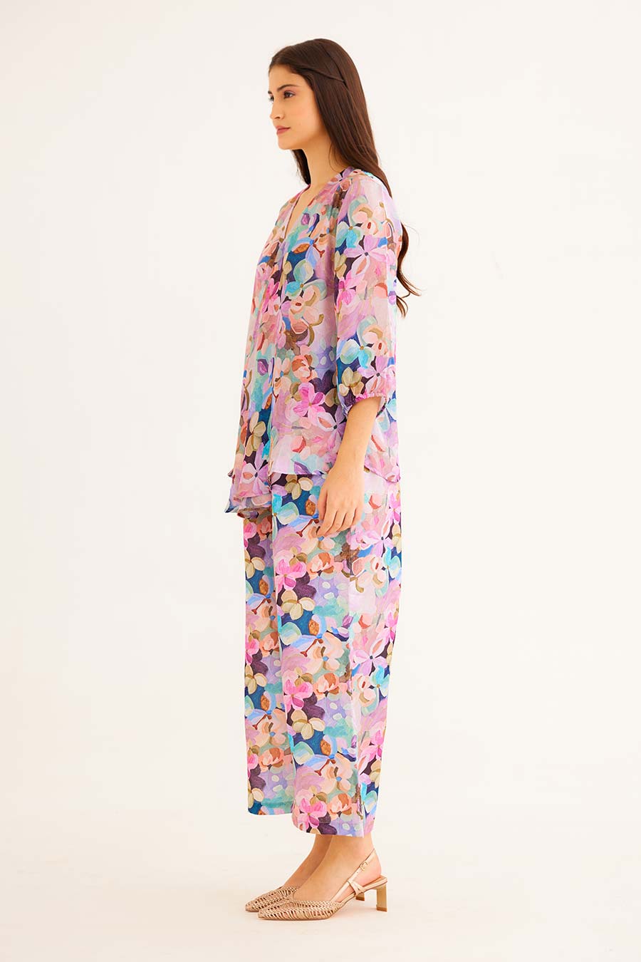 Floral Print WS Bias Top & Pant Co-Ord Set