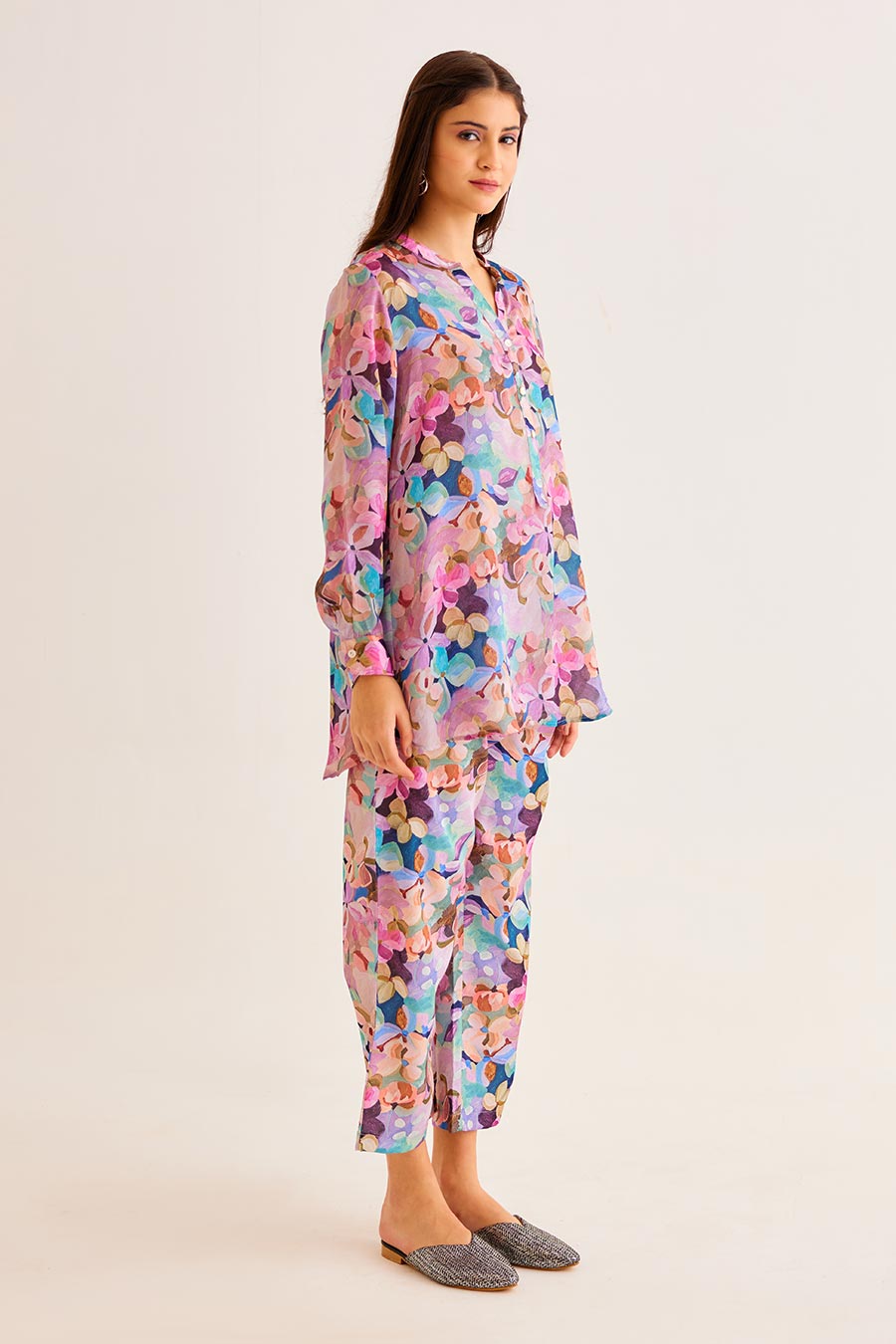 Floral Print Day Shirt & Pant Co-Ord Set