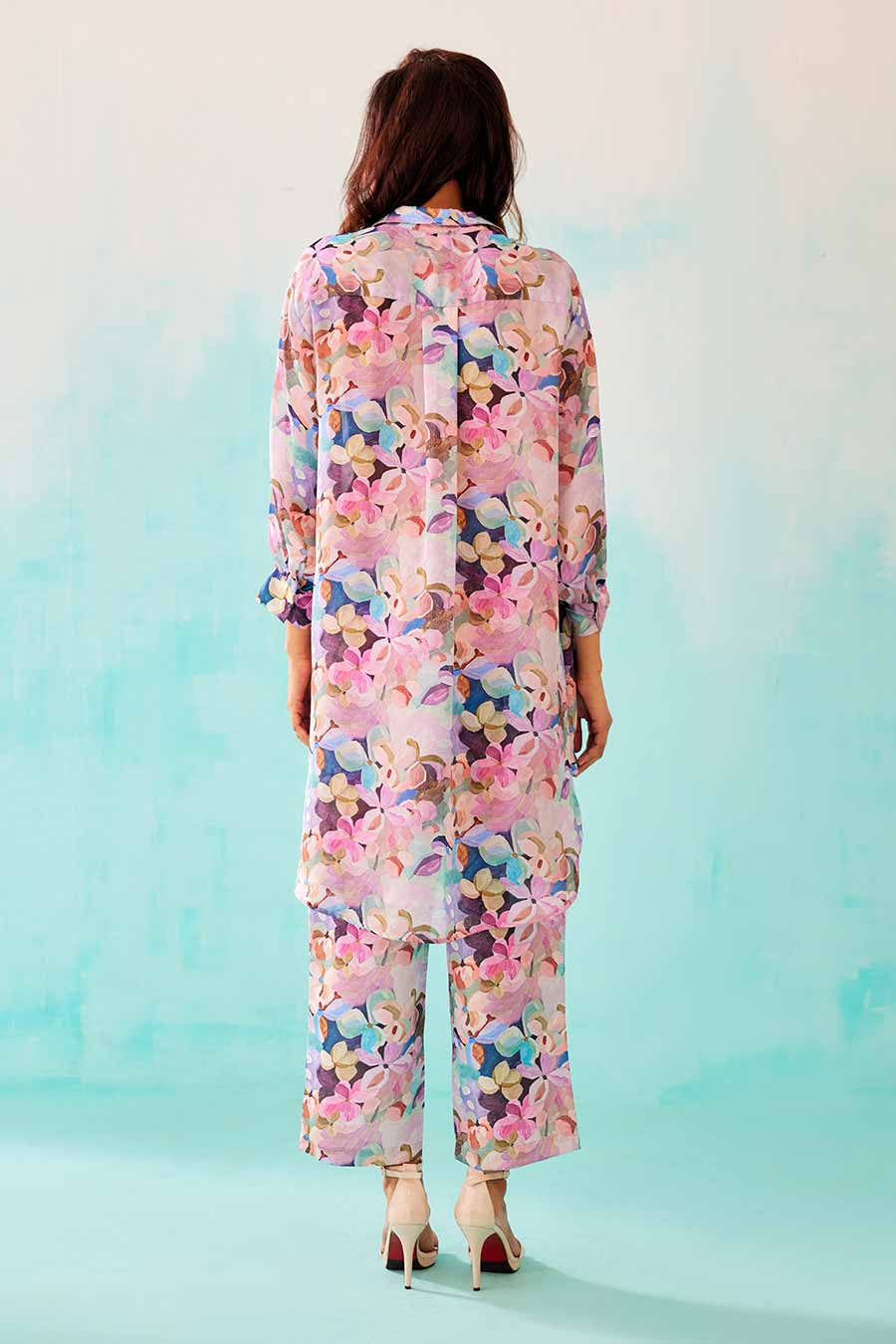 Floral Print Indie Shirt & Pant Co-Ord Set