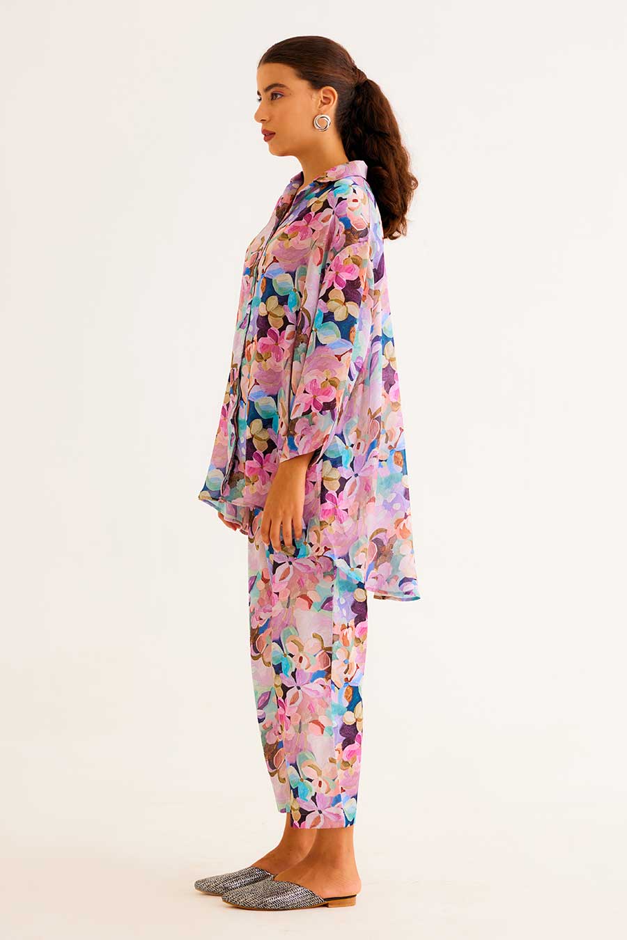 Floral Print MJ Shirt & Pant Co-Ord Set