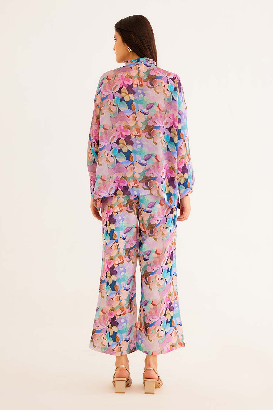 Floral Print Victorian Shirt & Pant Co-Ord Set