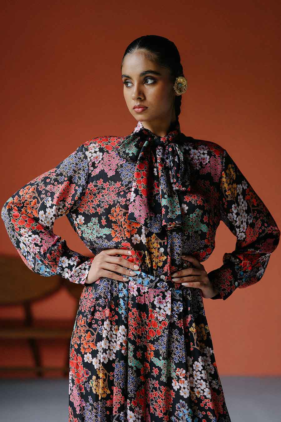 Printed Bow Top & Culottes Co-Ord Set