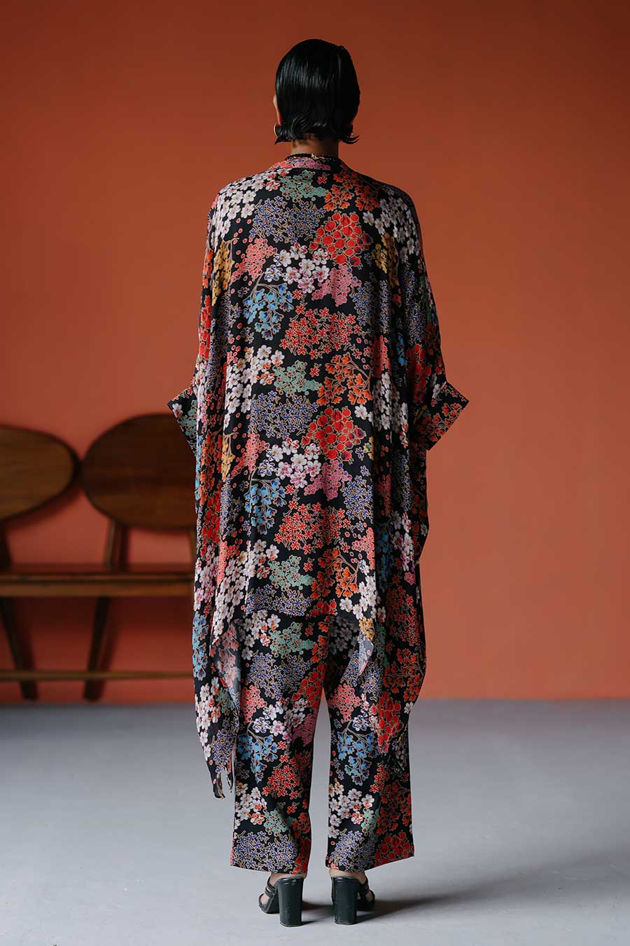 Printed Short Kaftan & Pant Co-Ord Set