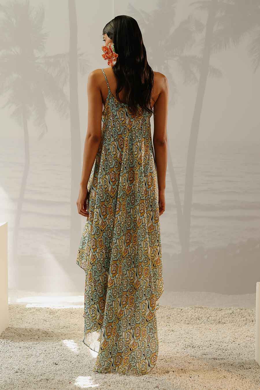 Mint Blue Printed Beach Dress