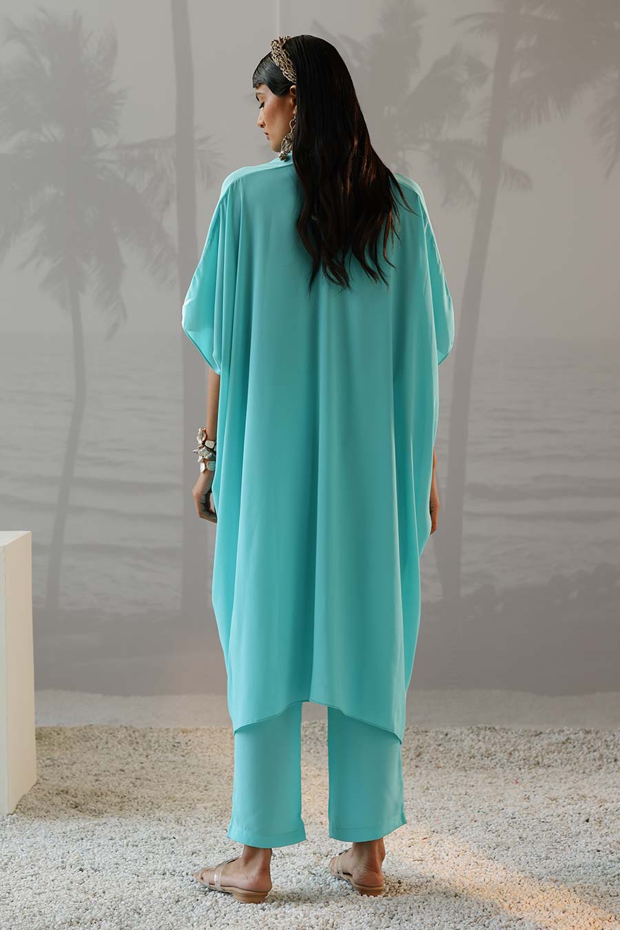 Aqua Luna Long Shirt & Pant Co-Ord Set