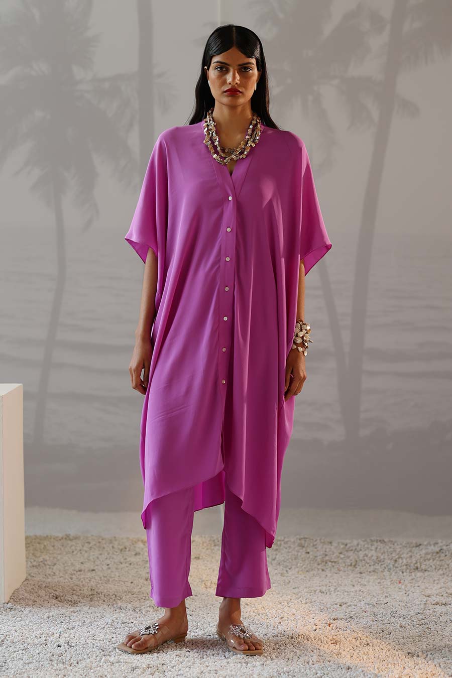 Purple Luna Long Shirt & Pant Co-Ord Set