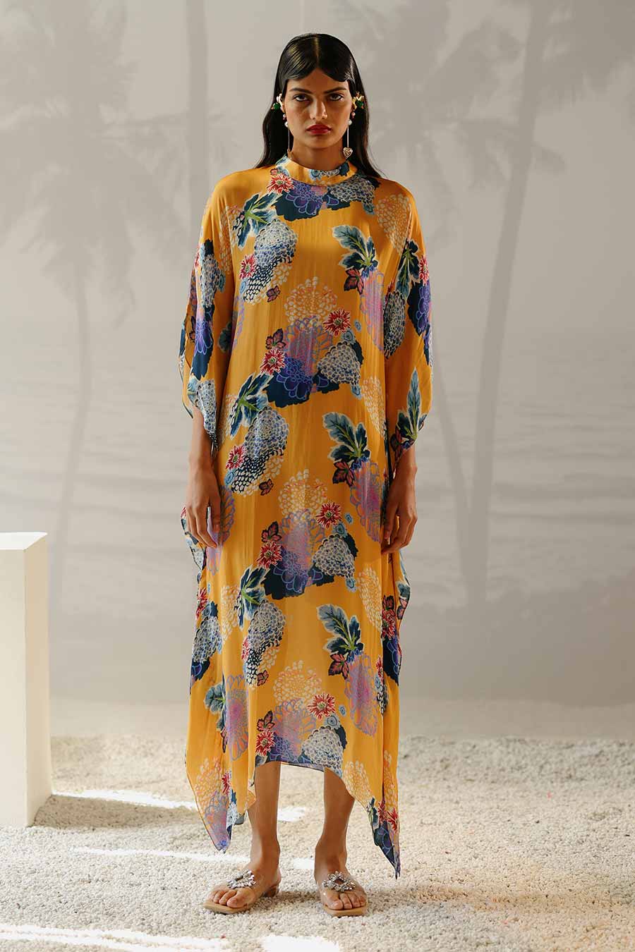 Yellow Printed Mimi Kaftan Dress