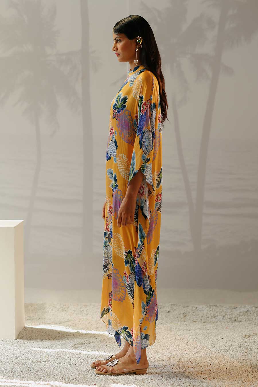 Yellow Printed Mimi Kaftan Dress