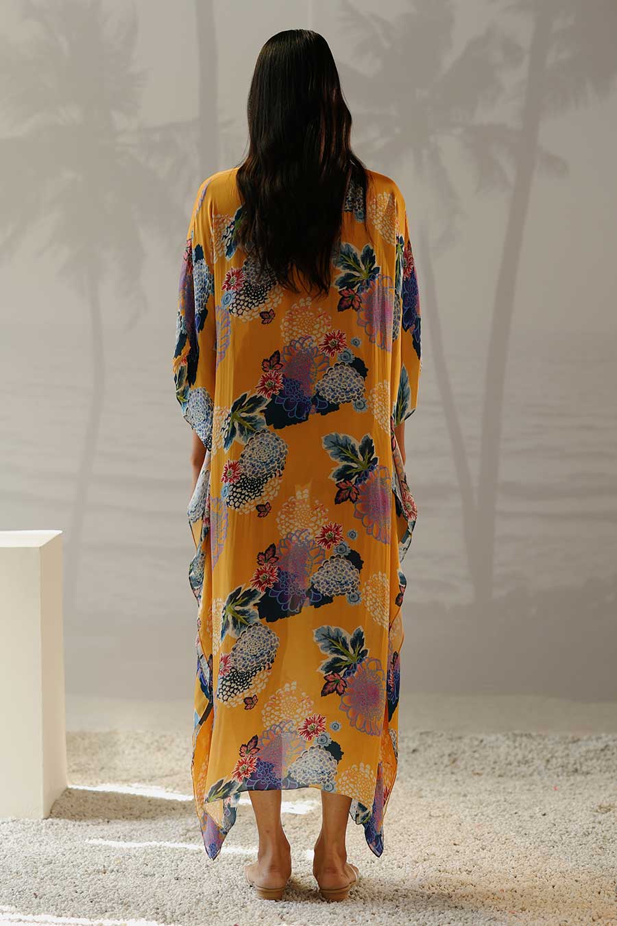 Yellow Printed Mimi Kaftan Dress