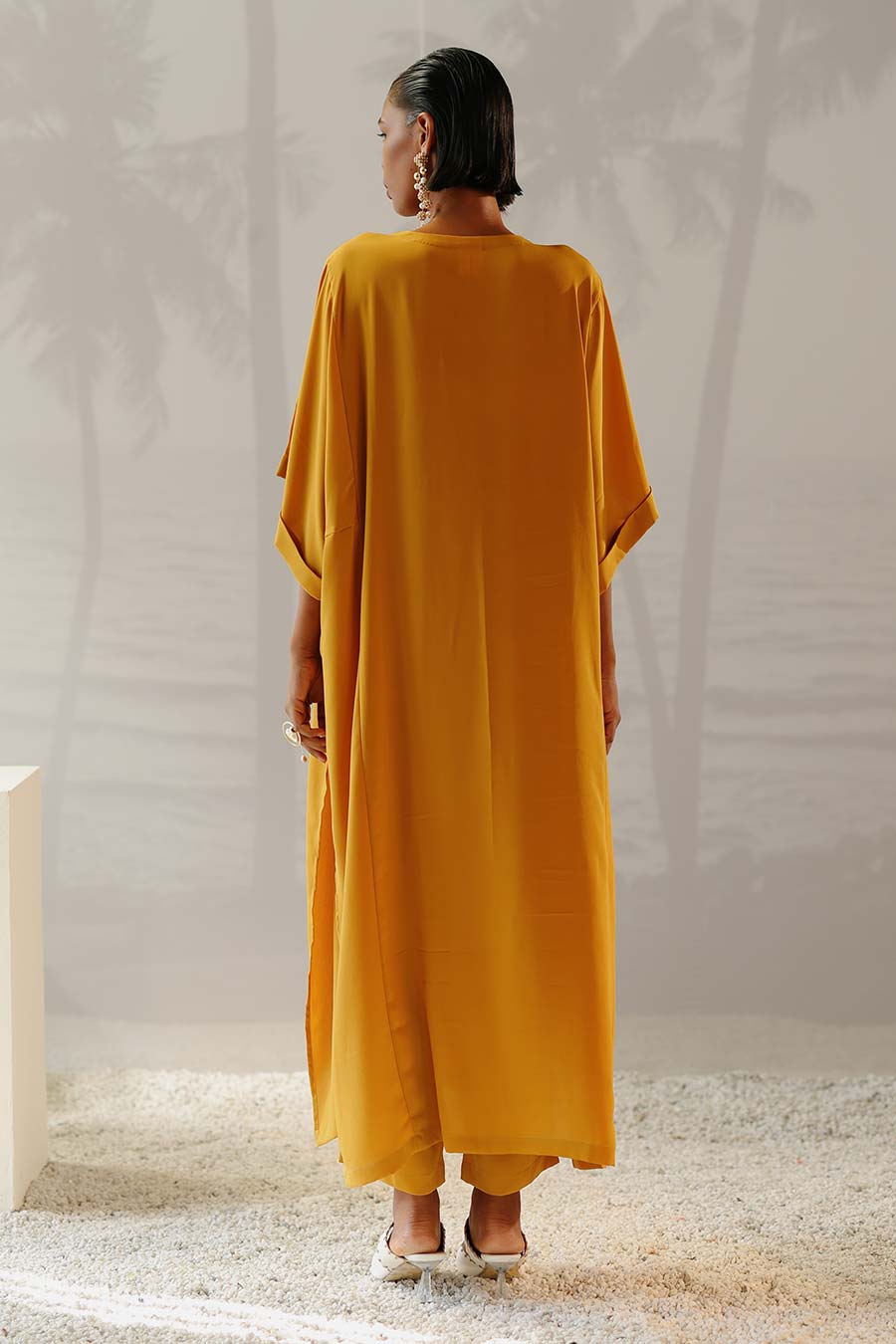 Mustard Zama Kaftan & Pant Co-Ord Set