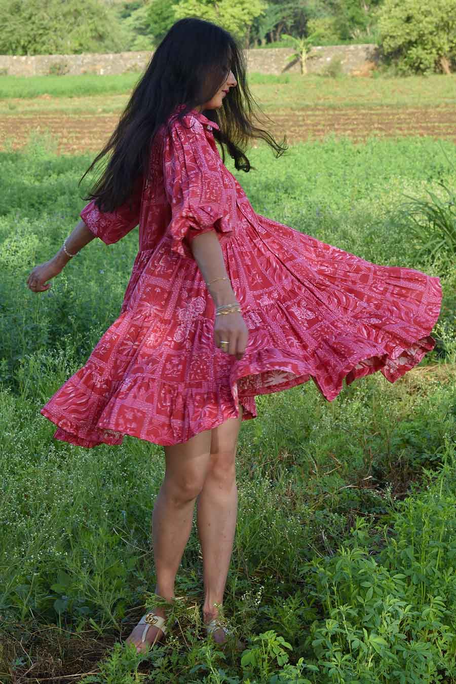 Frida Printed Tiered Dress