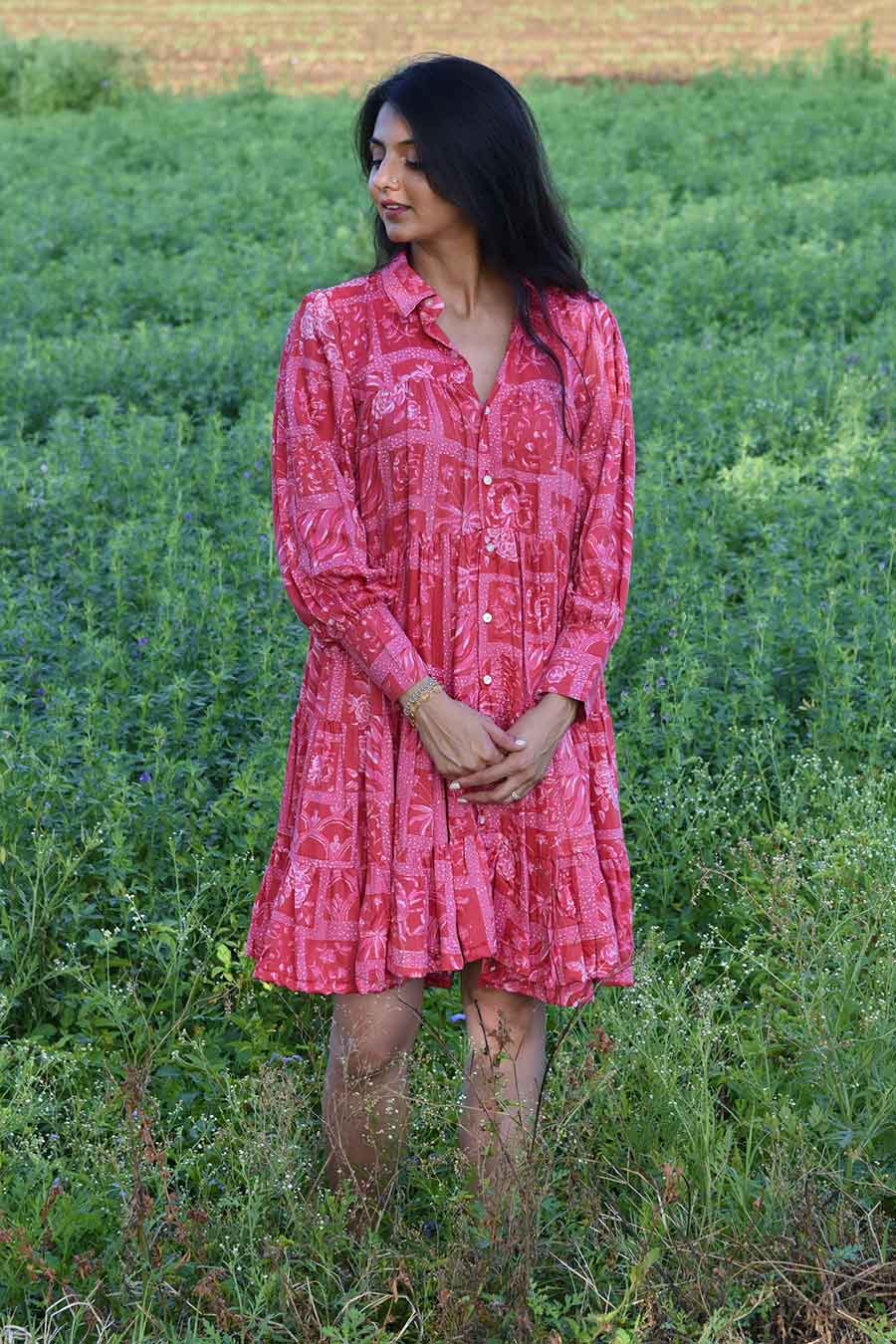 Frida Printed Tiered Dress