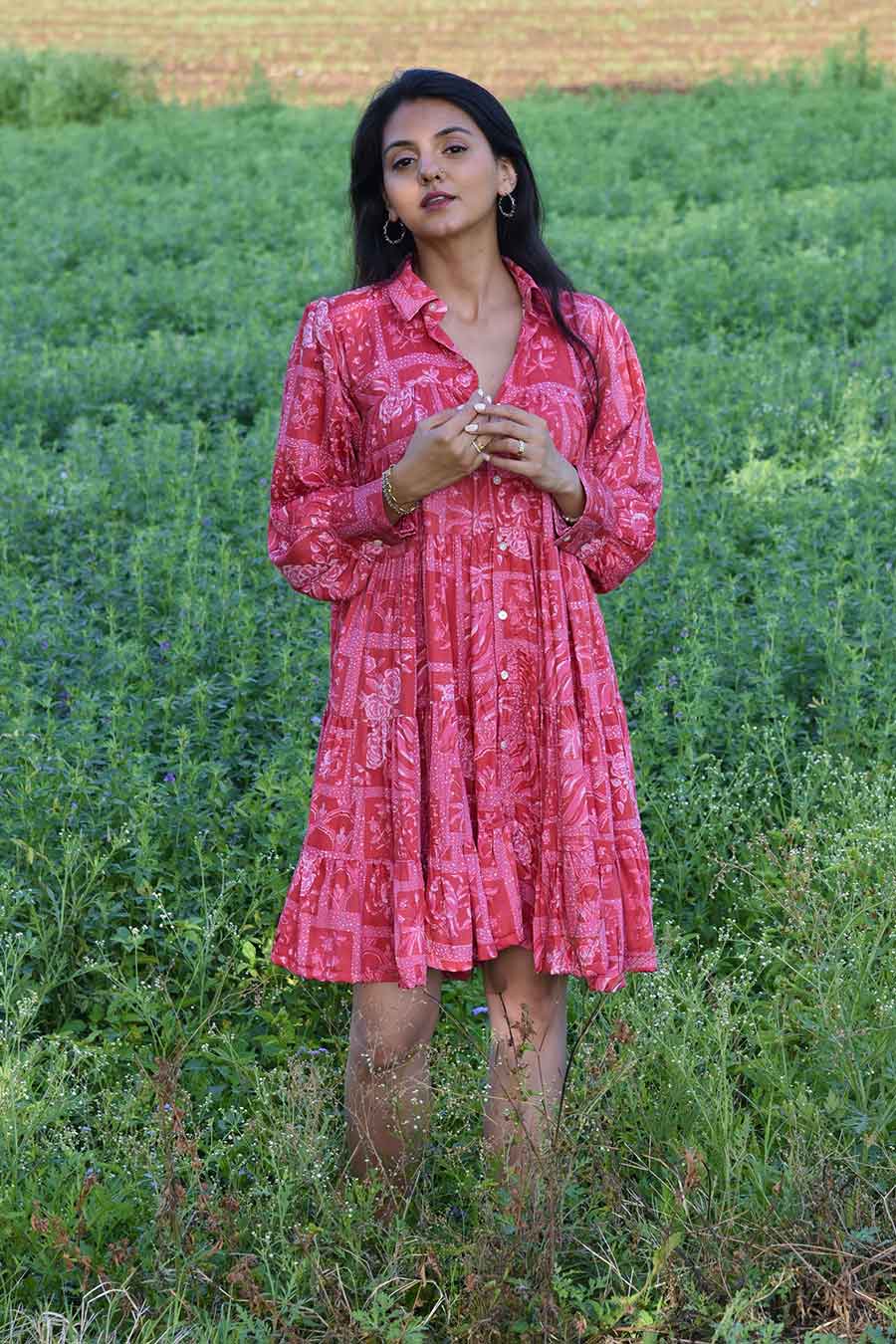 Frida Printed Tiered Dress