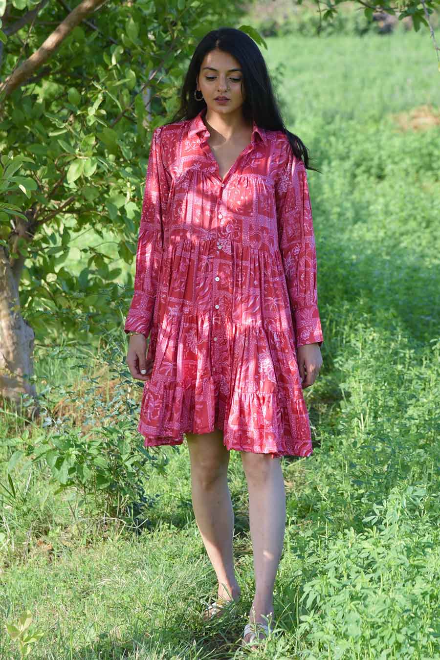 Frida Printed Tiered Dress