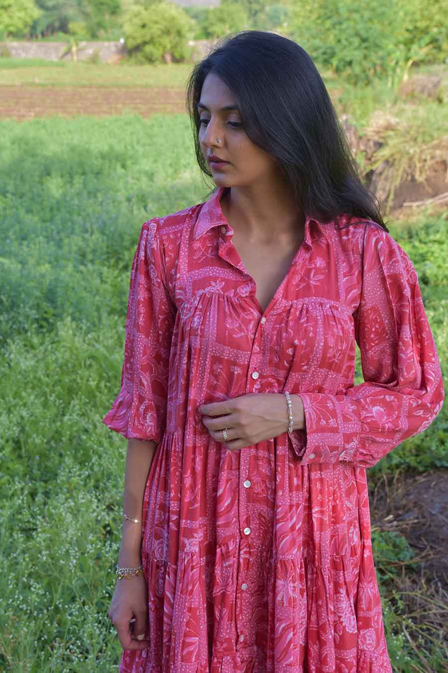 Frida Printed Tiered Dress