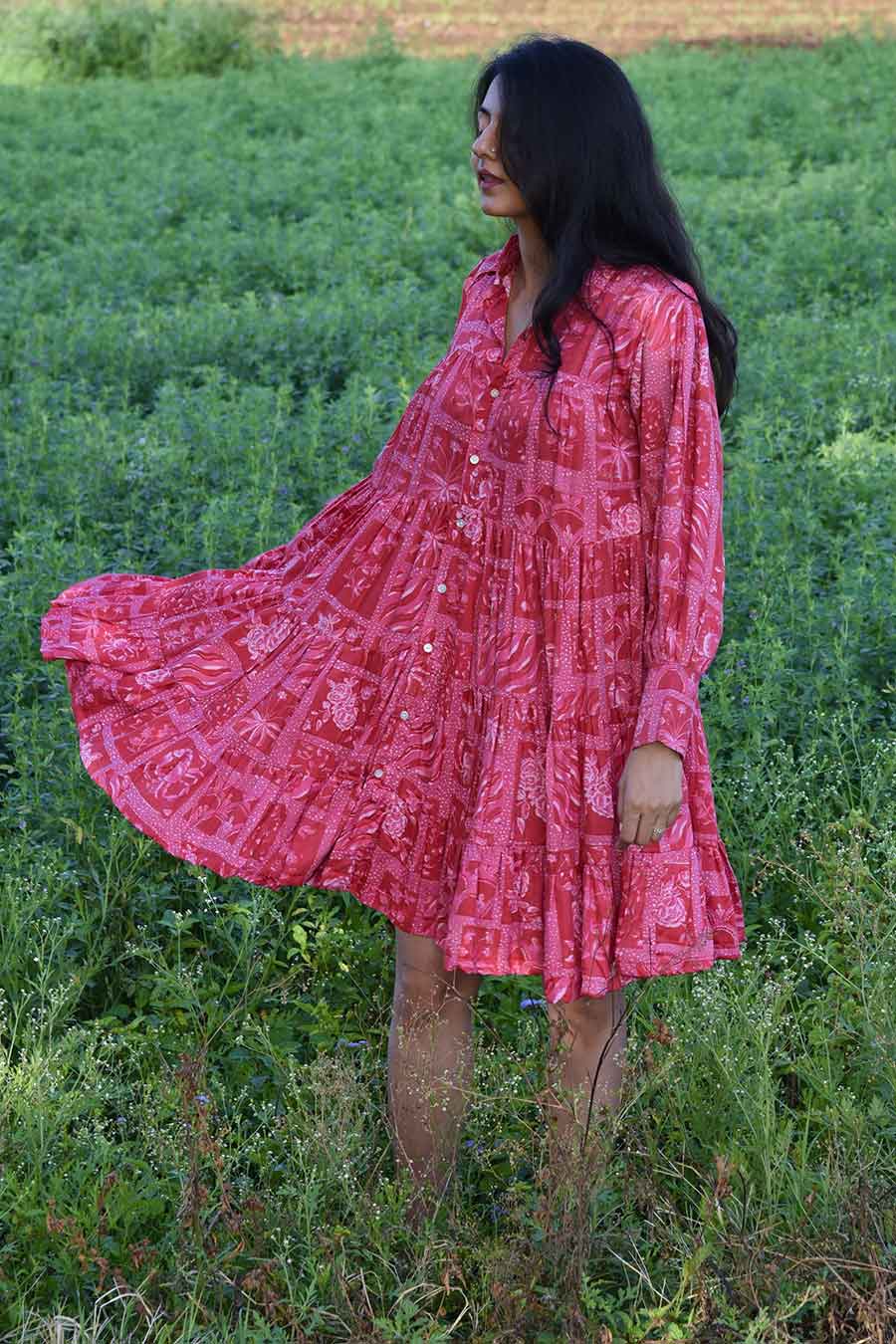 Frida Printed Tiered Dress