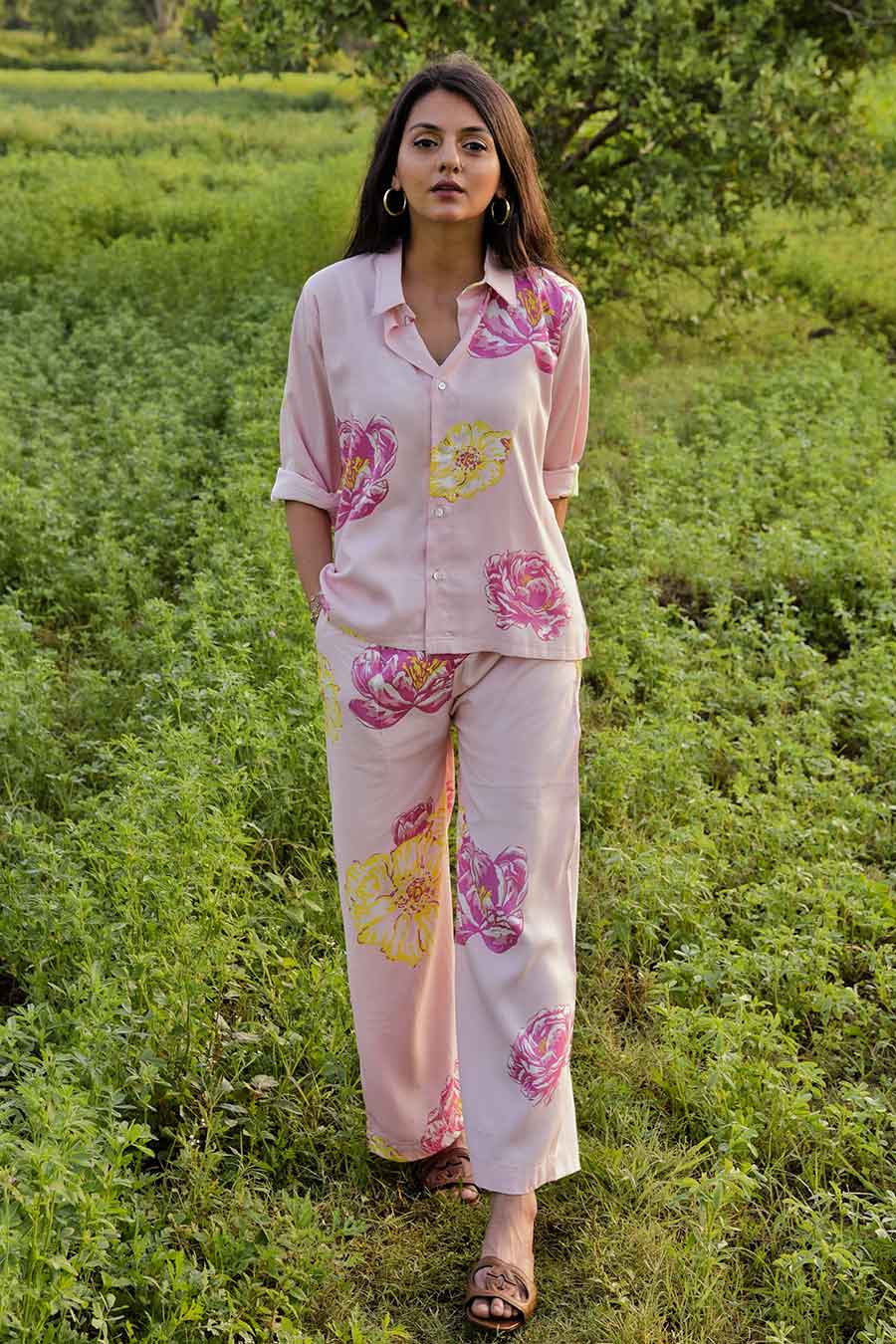 Veronica Printed Shirt & Pant Co-Ord Set