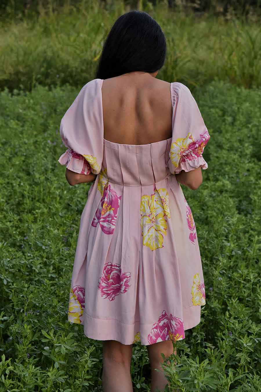 Eliza Printed Pleated Dress