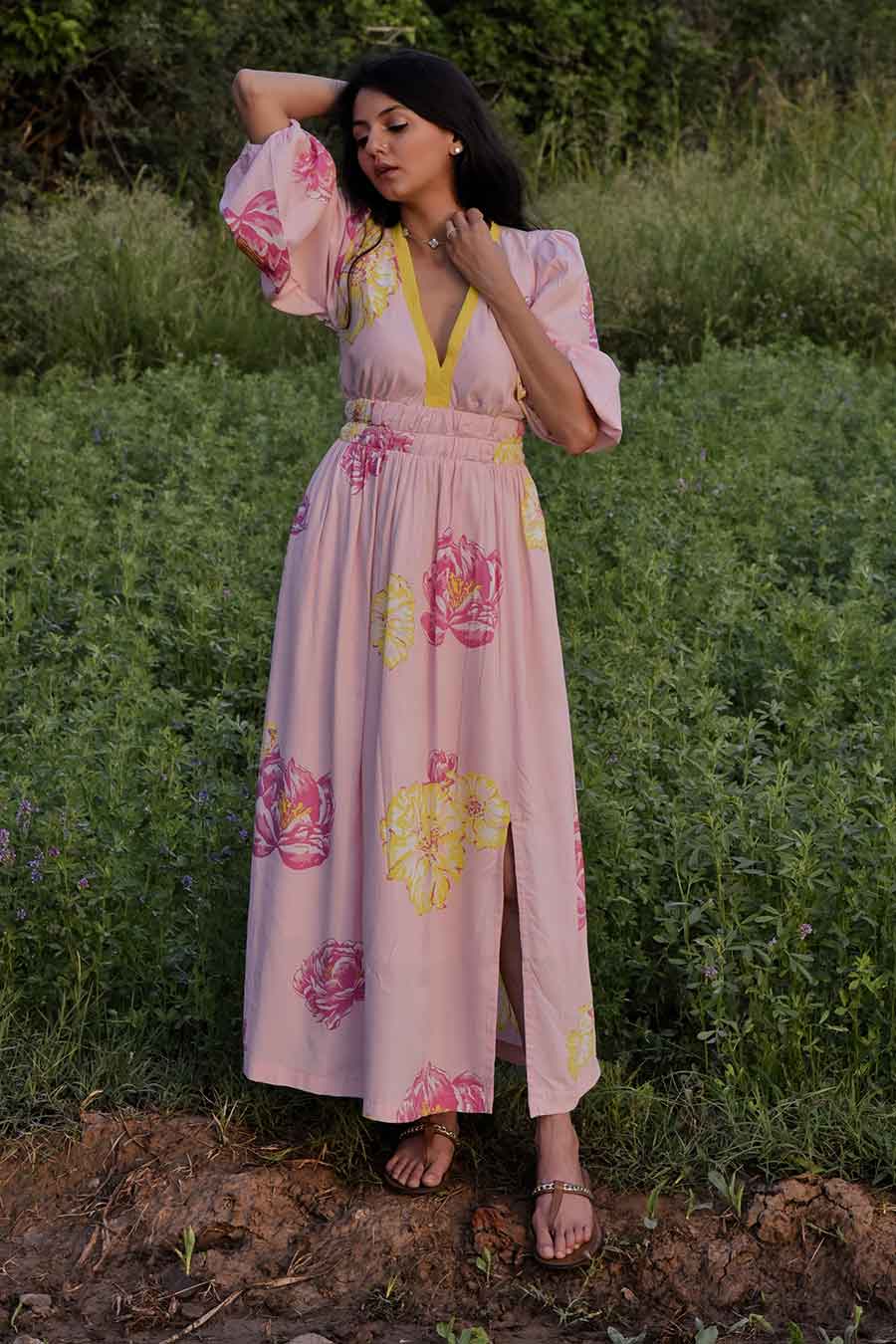 Cliantha Printed Long Dress