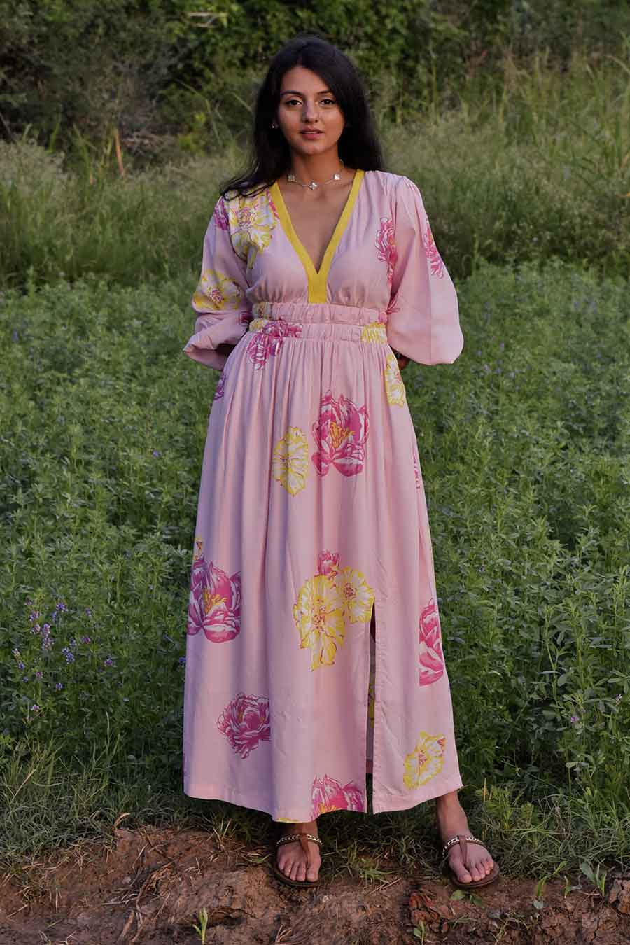 Cliantha Printed Long Dress