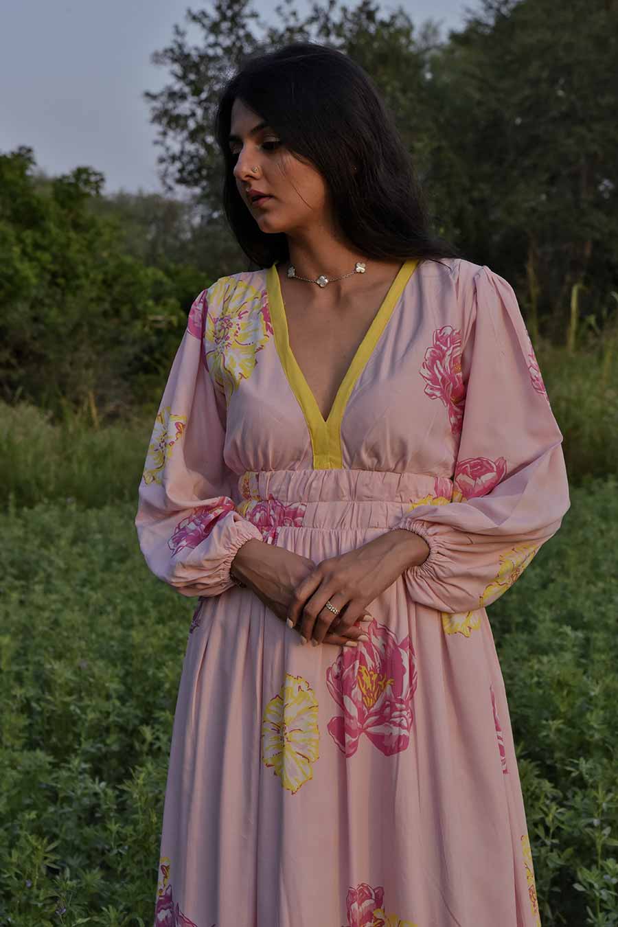 Cliantha Printed Long Dress