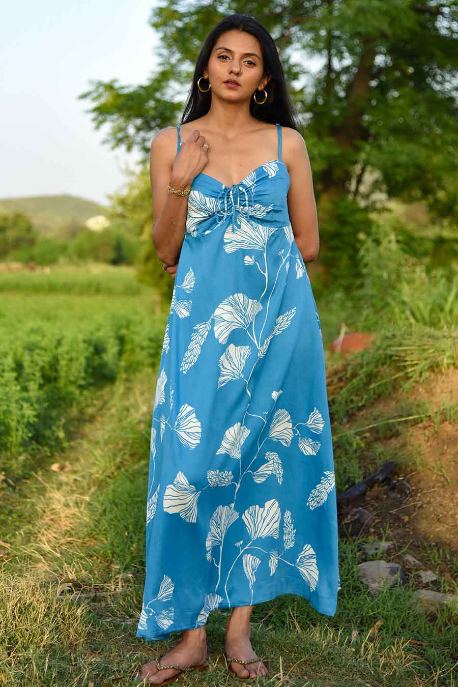Alana Printed Long Dress