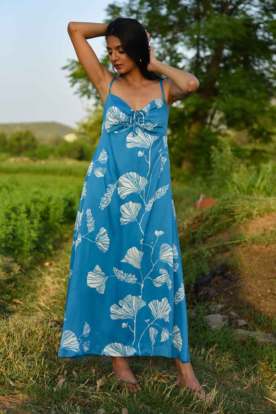 Alana Printed Long Dress