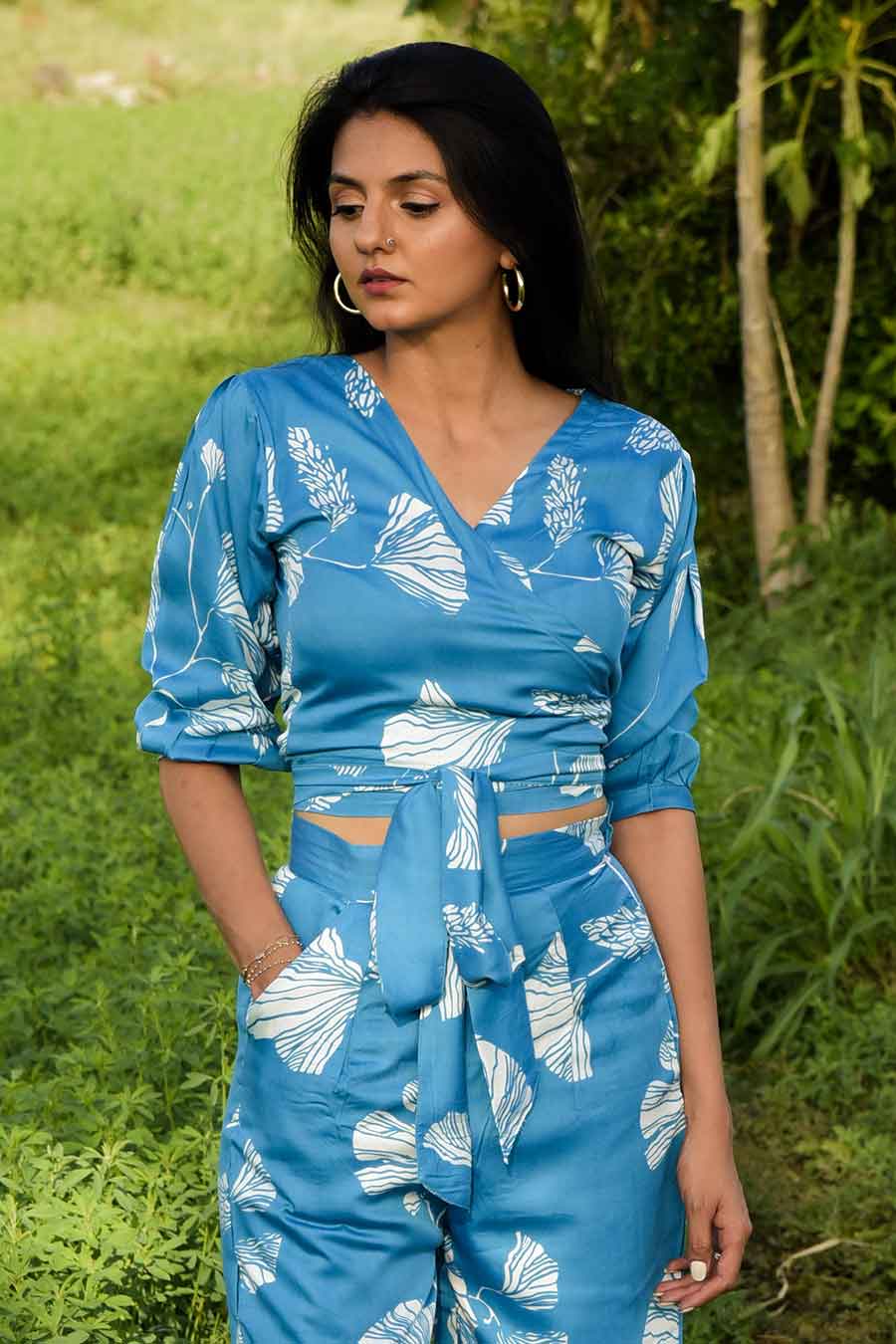 Miyako Printed Wrap Top