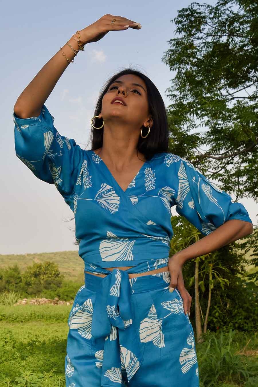 Miyako Printed Wrap Top