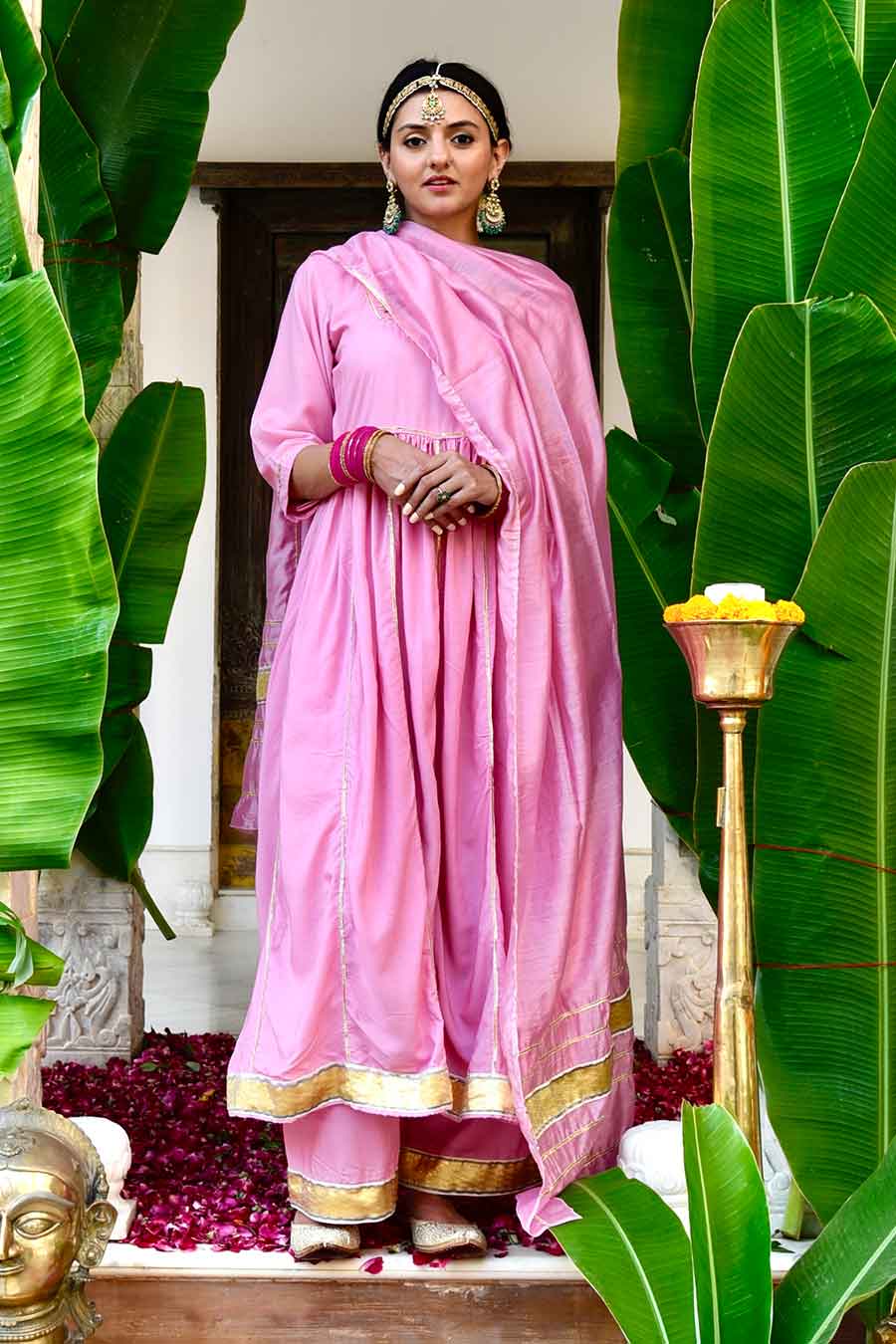 Pink Sindarfi Embellished Anarkali Set