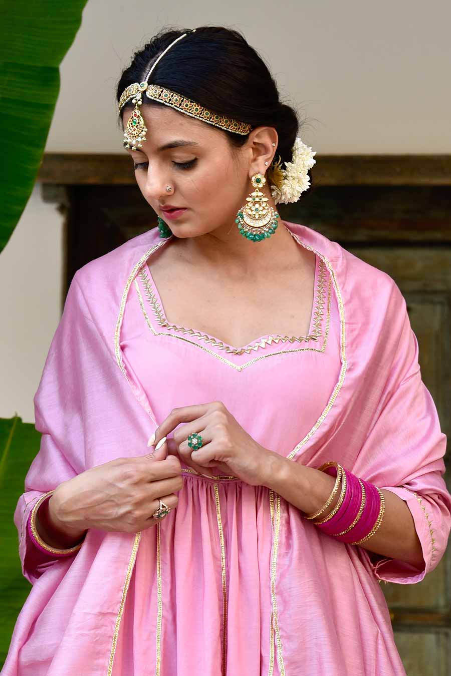 Pink Sindarfi Embellished Anarkali Set