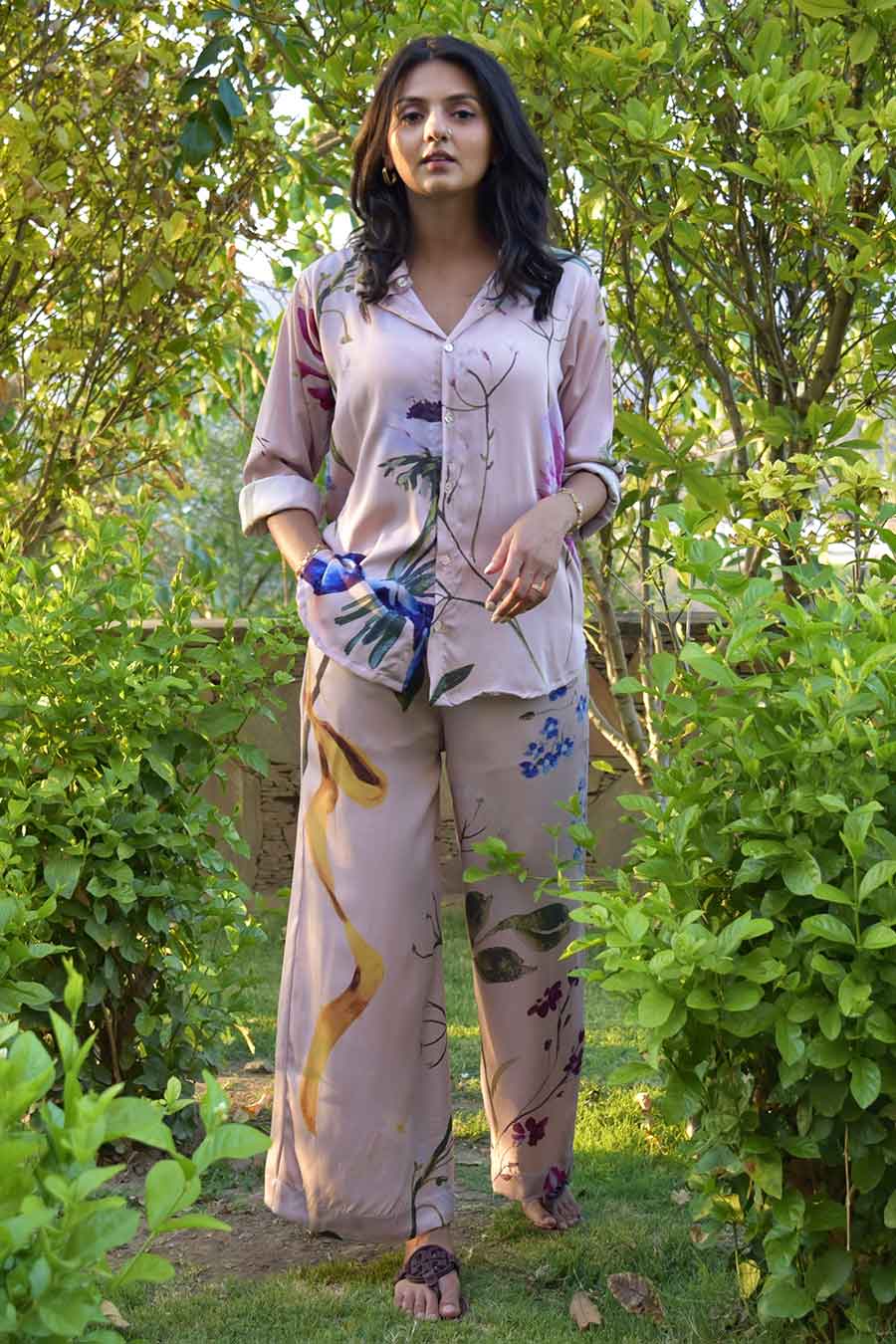 Pink Clara Printed Pant