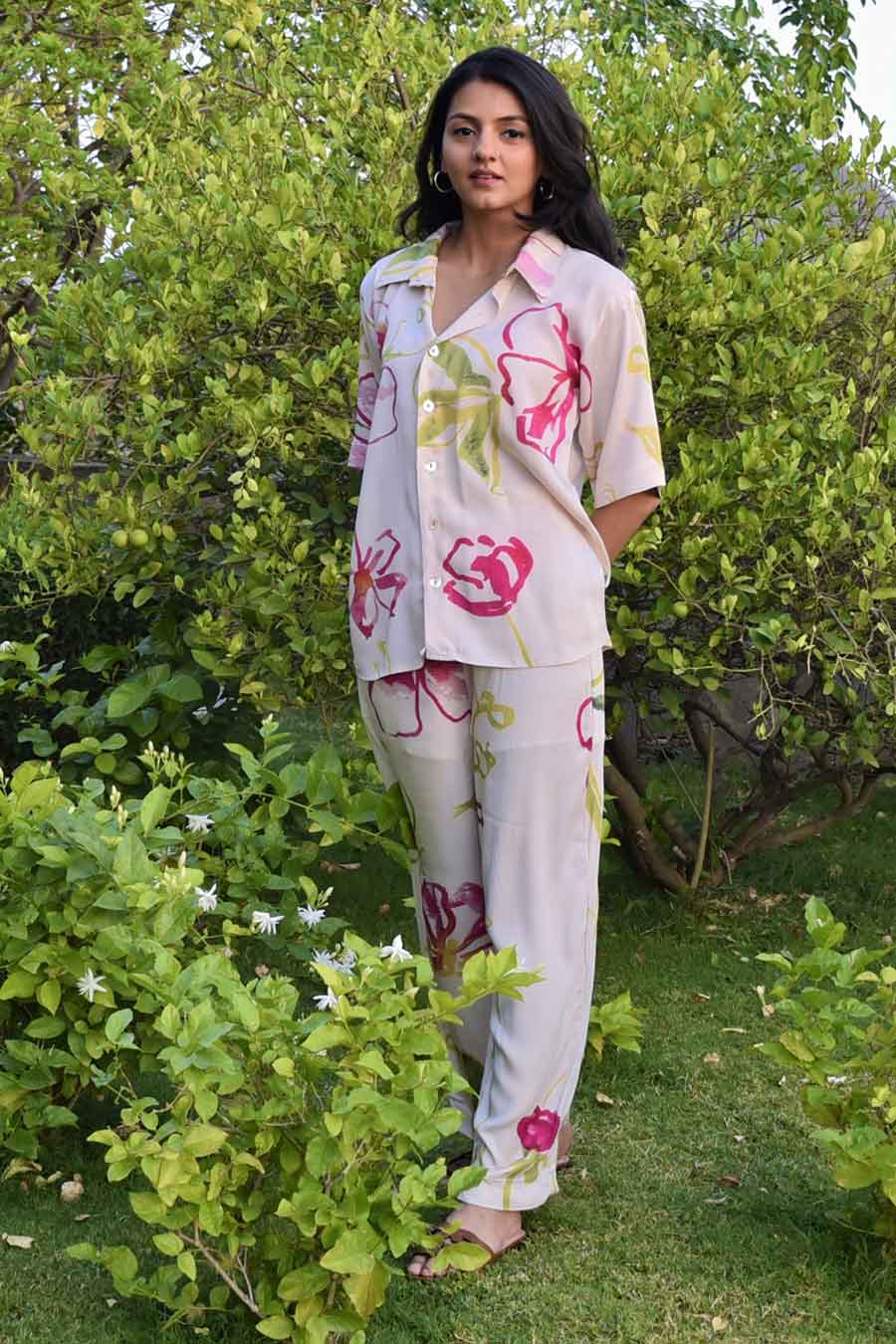 Cream Christina Printed Pant