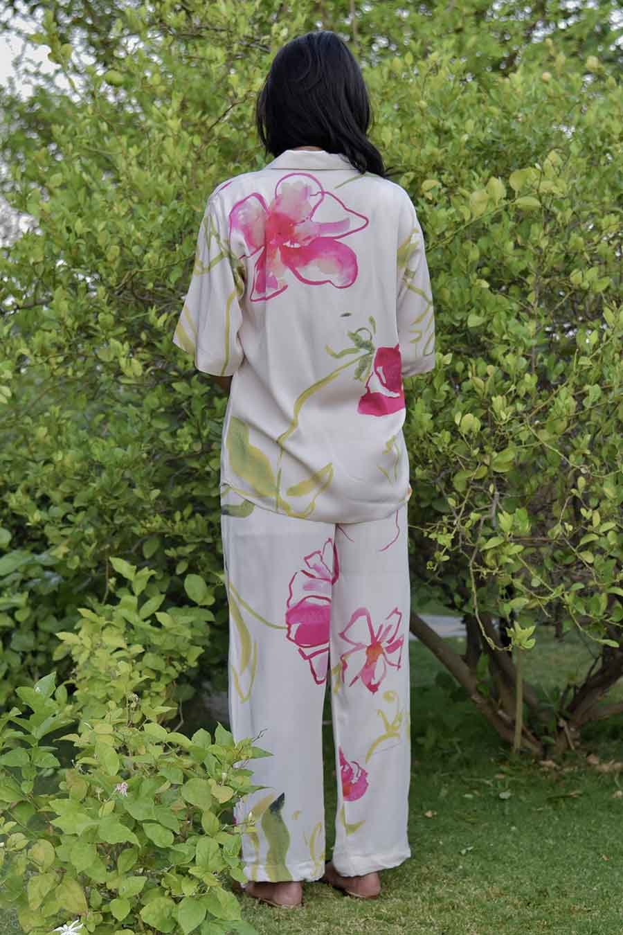 Cream Christina Printed Pant