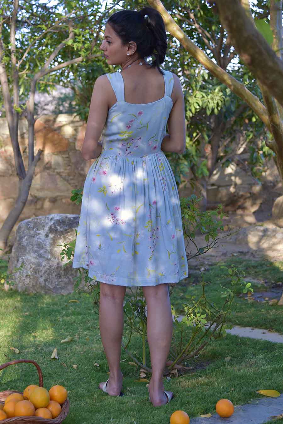 Blue Chloe Printed Dress