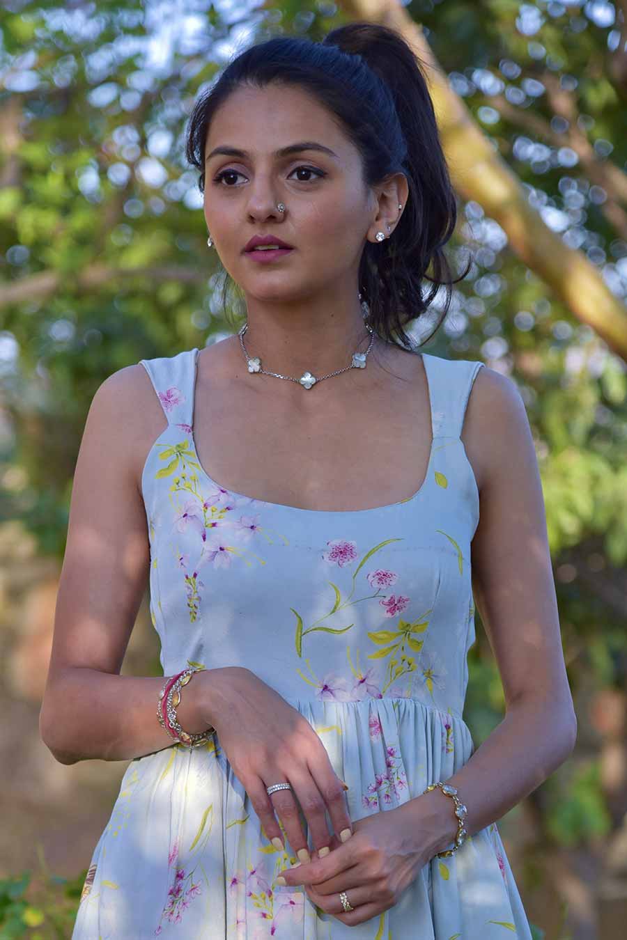 Blue Chloe Printed Dress