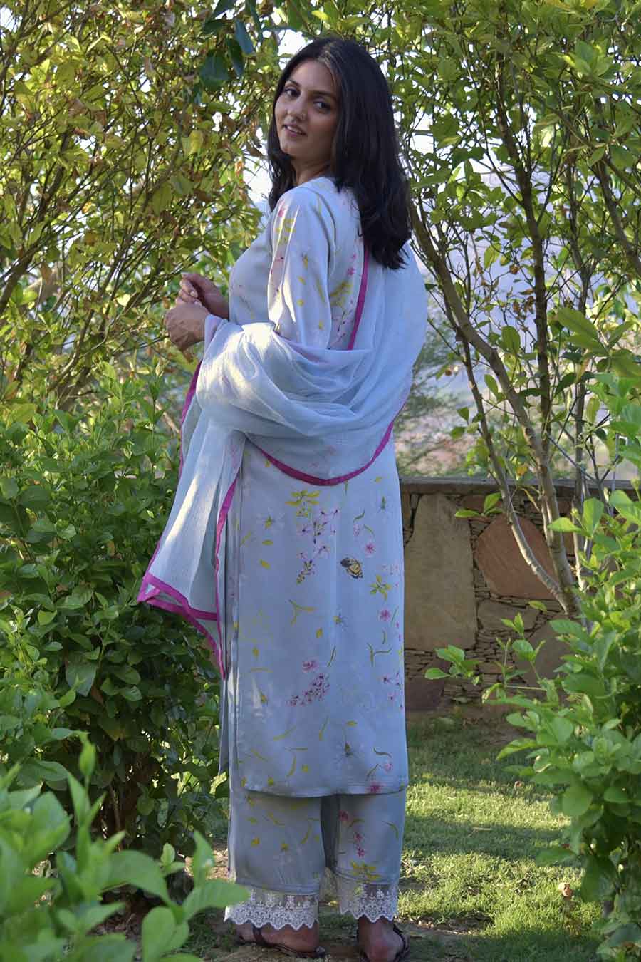 Blue Sylvia Printed Kurta Set