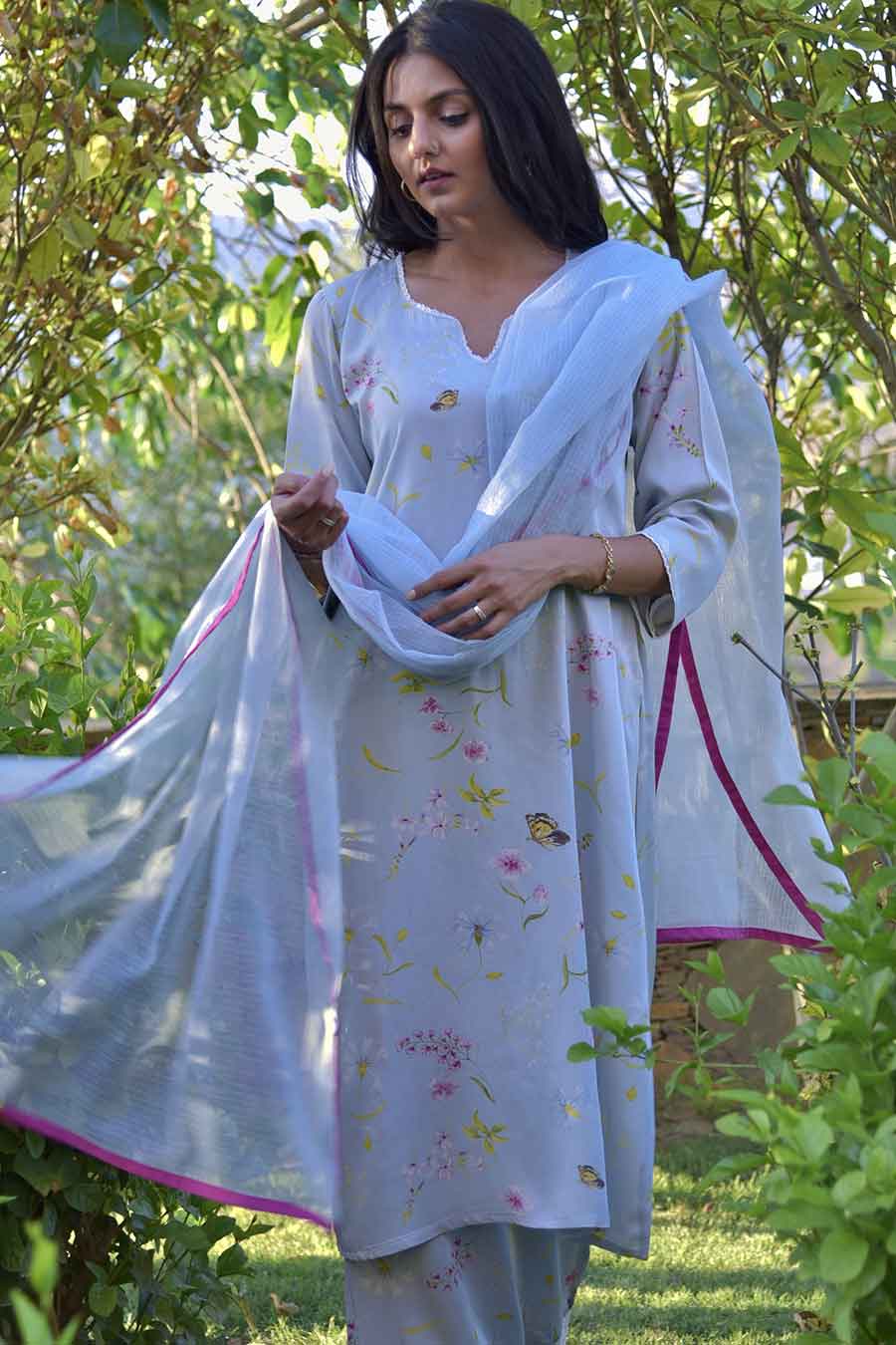 Blue Sylvia Printed Kurta Set