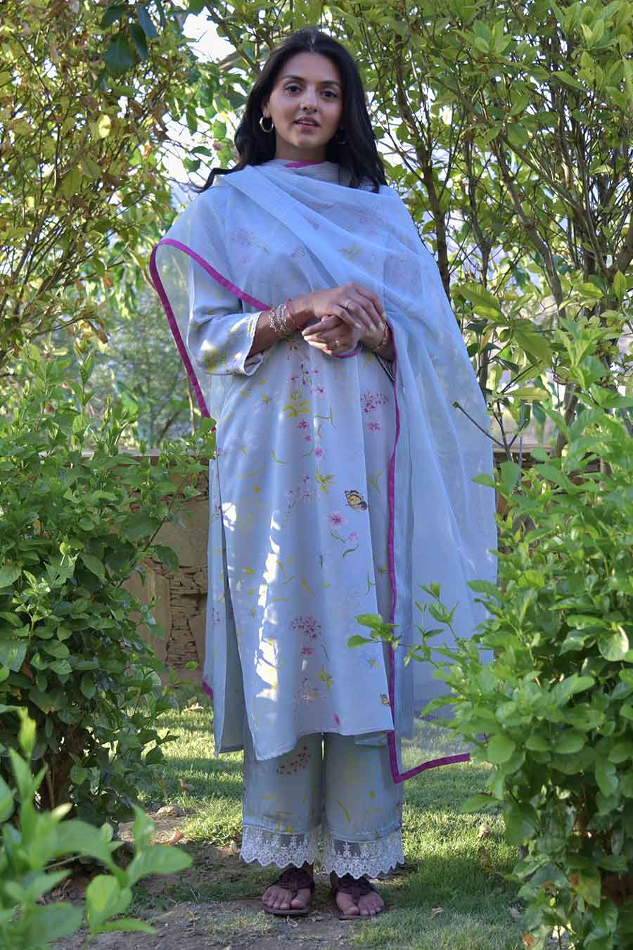 Blue Sylvia Printed Kurta & Dupatta Set