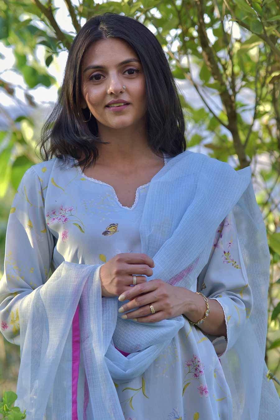 Blue Sylvia Printed Kurta & Dupatta Set