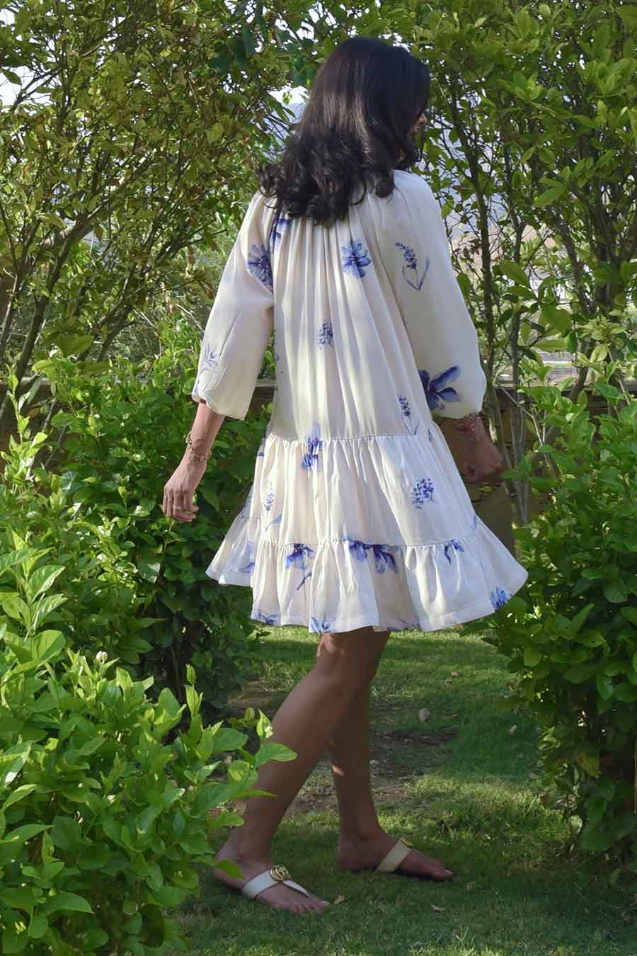White Petunia Printed Dress