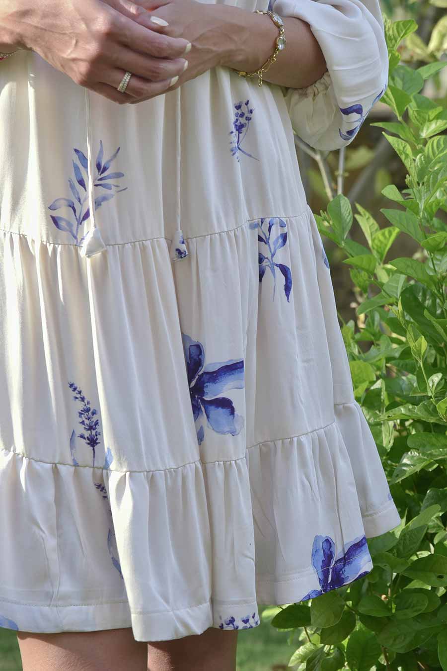 White Petunia Printed Dress