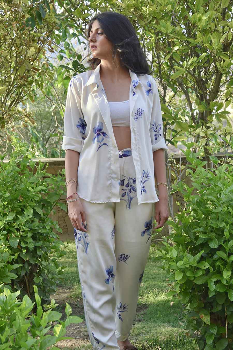 White Fiorella Printed Shirt