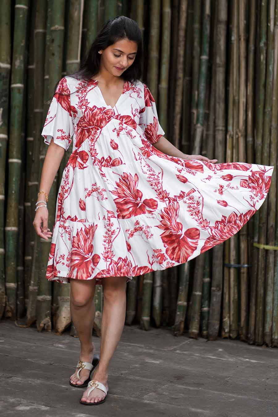 Camellia Modal Printed Short Dress